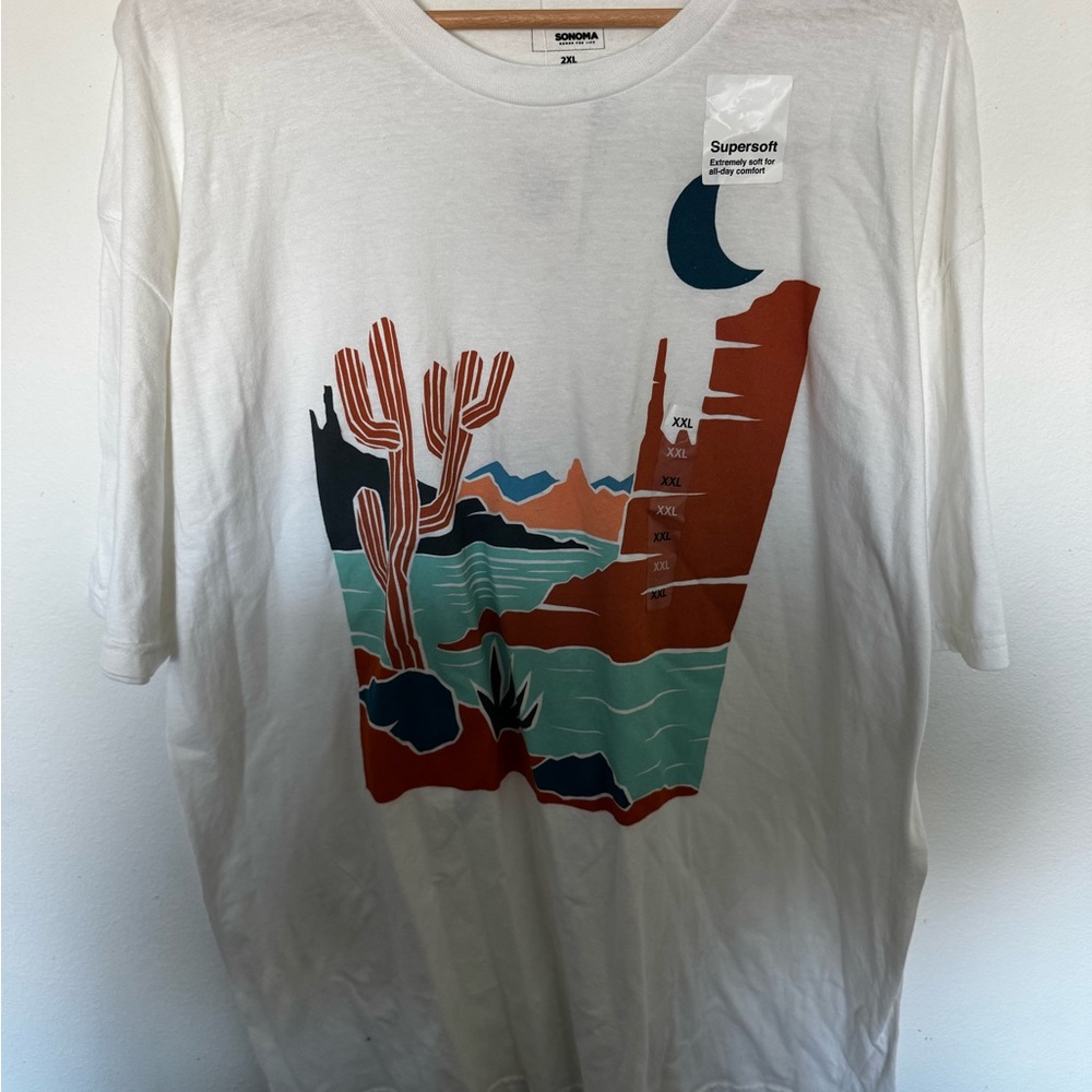 Kohl's White and Orange desert Graphic T-Shirt - xxl